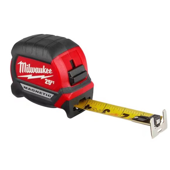 Milwaukee 25 ft Compact Magnetic Tape Measure 15 ft. Reach 2-Pack - Picture 6 of 7